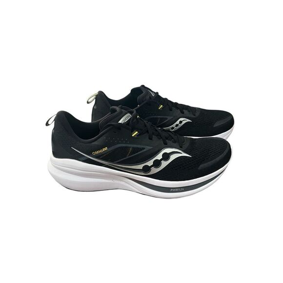 New With Box Saucony Omni 22 Mens Size 14 Running Sneakers Black White - Picture 2 of 6